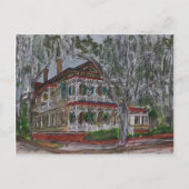 ontbijthuis Savannah Georgia kunst schilderij Briefkaart (Voorkant)