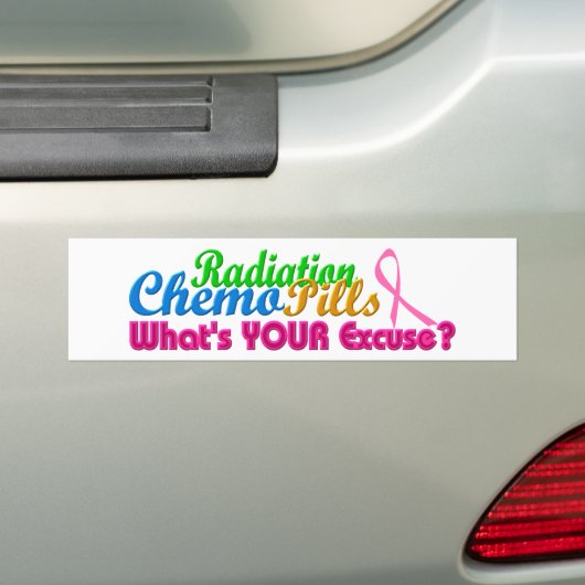 Ontbijtkanker Chemo Pardon Design Bumpersticker (Op auto)