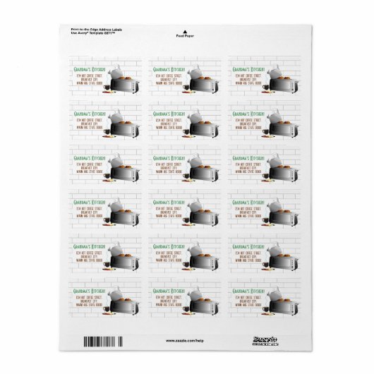 Ontbijtkeukenpatroon Etiket (Full Sheet)