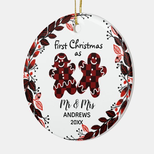 ontbijtkoek eerste kerstbuffelkoek keramisch ornament (Links)