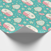  ontbijtkoek en roze flamingos cadeaupapier (Hoek)