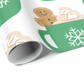 Ontbijtkoek en warme chocolademelk kerst cadeaupapier (Rol Hoek)