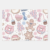 Ontbijtkoek en zoetigheden vakantie inpakpapier vel (Voorkant)