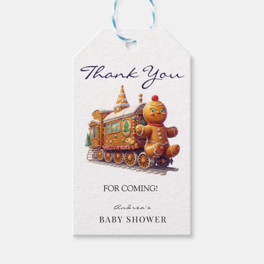 ontbijtkoek | Kerst Baby shower Bedankt Favor Cadeaulabel (Voorkant)