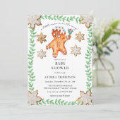 ontbijtkoek | Kerst Baby shower Kaart (Staand voorkant)