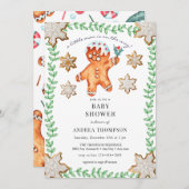 ontbijtkoek | Kerst Baby shower Kaart (Voorkant / Achterkant)