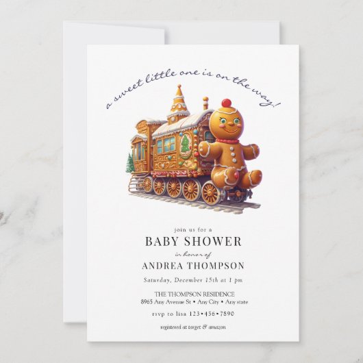 ontbijtkoek | Kerst Baby shower Kaart (Voorkant)