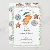 ontbijtkoek | Kerst Baby shower Kaart (Voorkant / Achterkant)