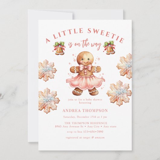 ontbijtkoek | Kerst Baby shower Kaart (Voorkant)