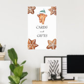 ontbijtkoek | Kerst Baby shower Kaarten & Cadeaus Poster (Thuiskantoor)