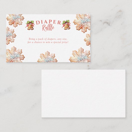 ontbijtkoek | Kerst Baby shower Luier Raffle Informatiekaartje (Voorkant / Achterkant)