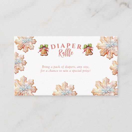 ontbijtkoek | Kerst Baby shower Luier Raffle Informatiekaartje (Voorkant)