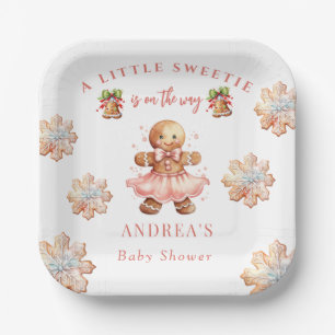 ontbijtkoek   Kerst Baby shower Papieren Bordje