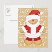 Ontbijtkoek Kerstman Feestdagenkaart (Voorkant / Achterkant)