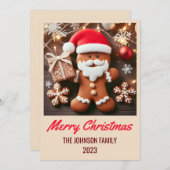 Ontbijtkoek Kerstman - Vrolijk Kerstfeest Feestdagenkaart (Voorkant / Achterkant)