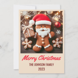 Ontbijtkoek Kerstman - Vrolijk Kerstfeest Feestdagenkaart