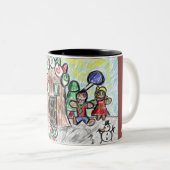 ontbijtkoek tweekleurige koffiemok (Voorkant rechts)