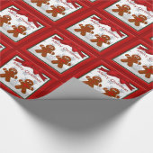 ontbijtkoek voor kerstmis cadeaupapier (Hoek)