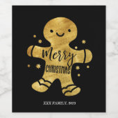 ontbijtkoek, vrolijk kerstfeest wijn etiket (Enkel label)