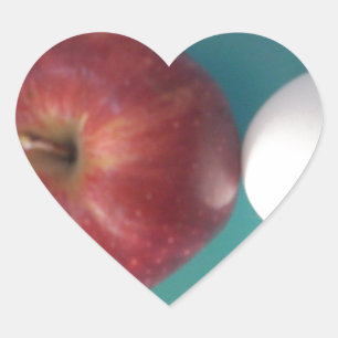 Ontbijtmaatjes: Twee eieren & een appel stilleven Hart Sticker