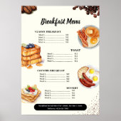 Ontbijtmenu, Restaurantmenu, Cafeemarketing  Poster (Voorkant)