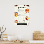 Ontbijtmenu, Restaurantmenu, Cafeemarketing  Poster (Keuken)