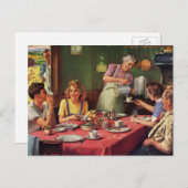 ontbijtontbijt bij het eten in de keuken briefkaart (Voorkant / Achterkant)