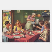  ontbijtontbijt bij het eten in de keuken inpakpapier vel (Voorkant)