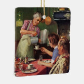  ontbijtontbijt bij het eten in de keuken keramisch ornament (Rechts)