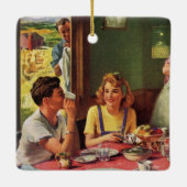  ontbijtontbijt bij het eten in de keuken keramisch ornament (Achterkant)