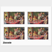  ontbijtontbijt bij het eten in de keuken rechthoekige sticker (Vel)