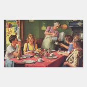  ontbijtontbijt bij het eten in de keuken rechthoekige sticker (Voorkant)