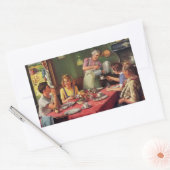  ontbijtontbijt bij het eten in de keuken rechthoekige sticker (Envelop)