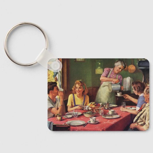  ontbijtontbijt bij het eten in de keuken sleutelhanger (Achterkant)