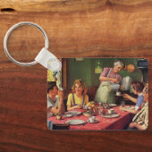  ontbijtontbijt bij het eten in de keuken sleutelhanger (Achterkant)