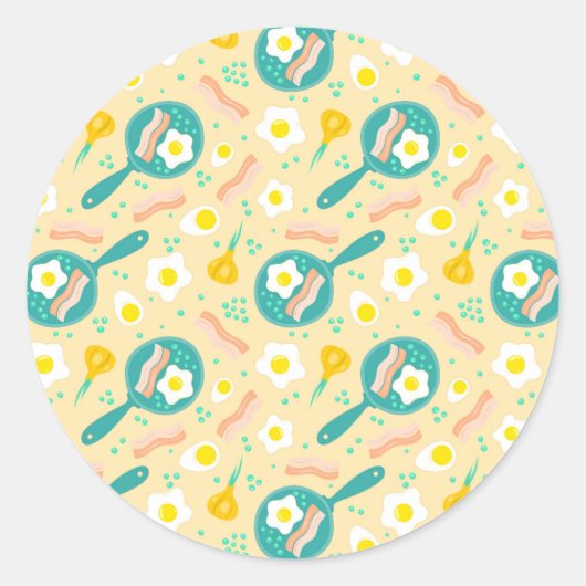 Ontbijtpatroon Ronde Sticker (Voorkant)