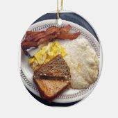 Ontbijttijd - Bacon Eggs Toast Grits Keramisch Ornament (Links)