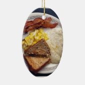 Ontbijttijd - Bacon Eggs Toast Grits Keramisch Ornament (Rechts)