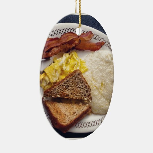 Ontbijttijd - Bacon Eggs Toast Grits Keramisch Ornament (Rechts)