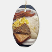 Ontbijttijd - Bacon Eggs Toast Grits Keramisch Ornament (Links)