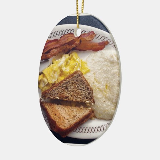 Ontbijttijd - Bacon Eggs Toast Grits Keramisch Ornament (Links)