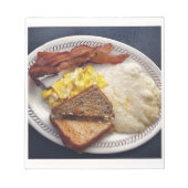 Ontbijttijd - Bacon Eggs Toast Grits Notitieblok (Voorkant)