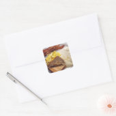 Ontbijttijd - Bacon Eggs Toast Grits Vierkante Sticker (Envelop)