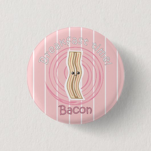 Ontbijttijd - Bacon Ronde Button 3,2 Cm (Voorkant)