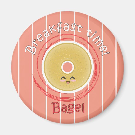 Ontbijttijd - Bagel Magneet (Voorkant)