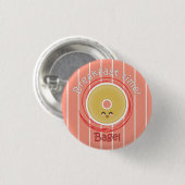 Ontbijttijd - Bagel Ronde Button 3,2 Cm (Voorkant /achterkant)