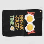 Ontbijttijd met eieren en bacon golfhanddoek (Horizontaal)