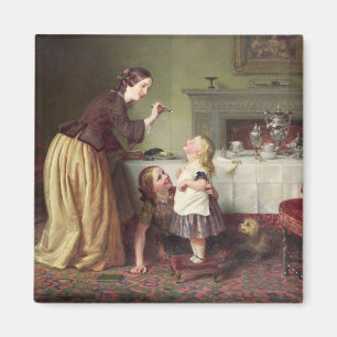 Ontbijttijd - Morning Games (olie op canvas) Magneet