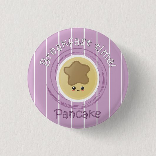 Ontbijttijd - Pancake Ronde Button 3,2 Cm (Voorkant)
