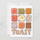 Ontbijttoast Brunch-uitnodigingen Kaart (Achterkant)